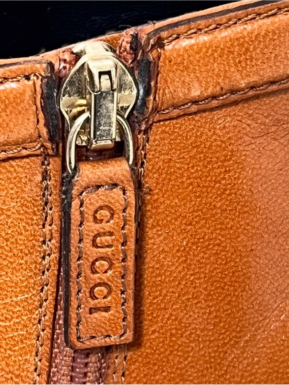 Gucci Tan Leather Ankle Booties with Gold Buckle 10B - Picture 2 of 15